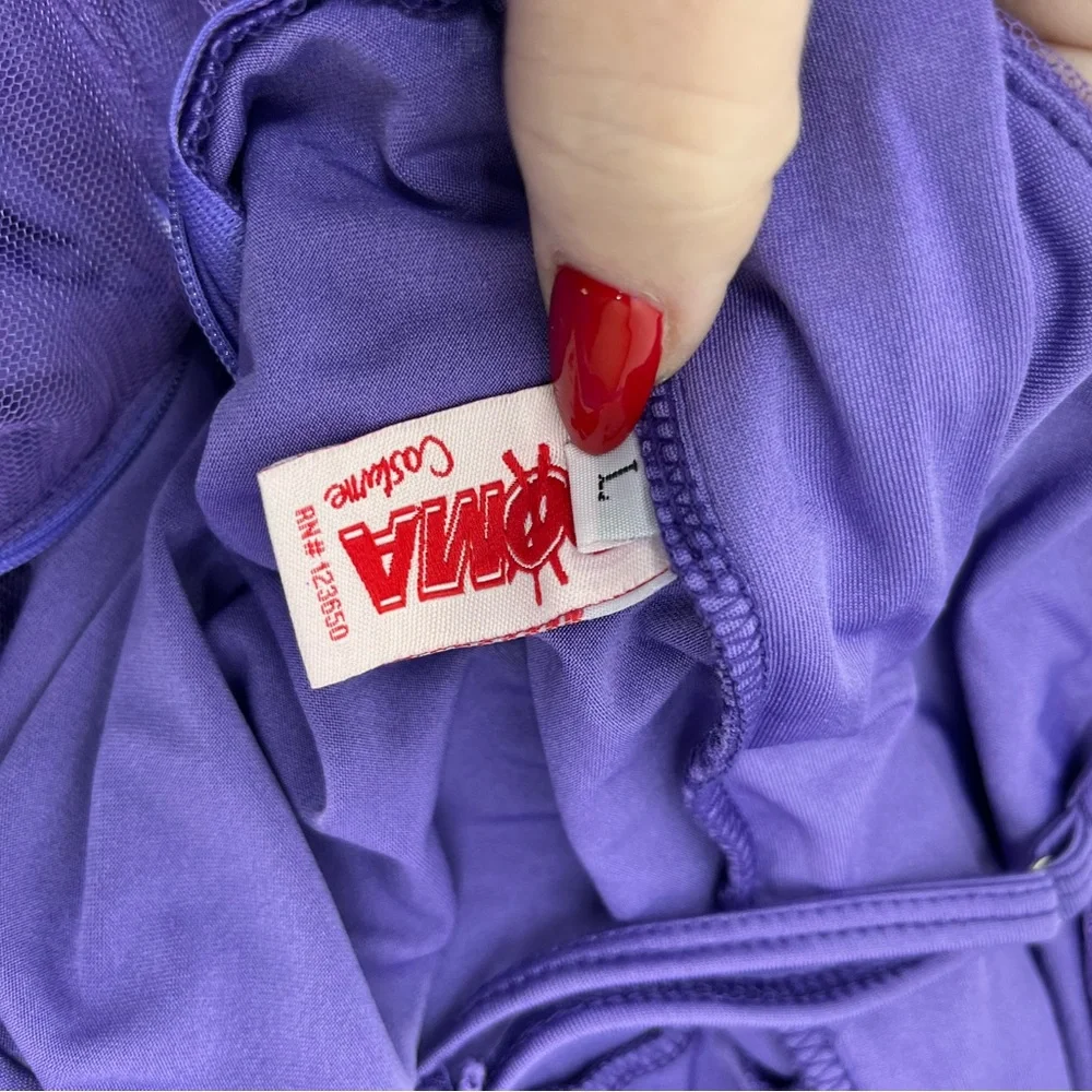 Roma Elegant Purple women’s High Low Dress with wings‎ - Picture 9 of 10